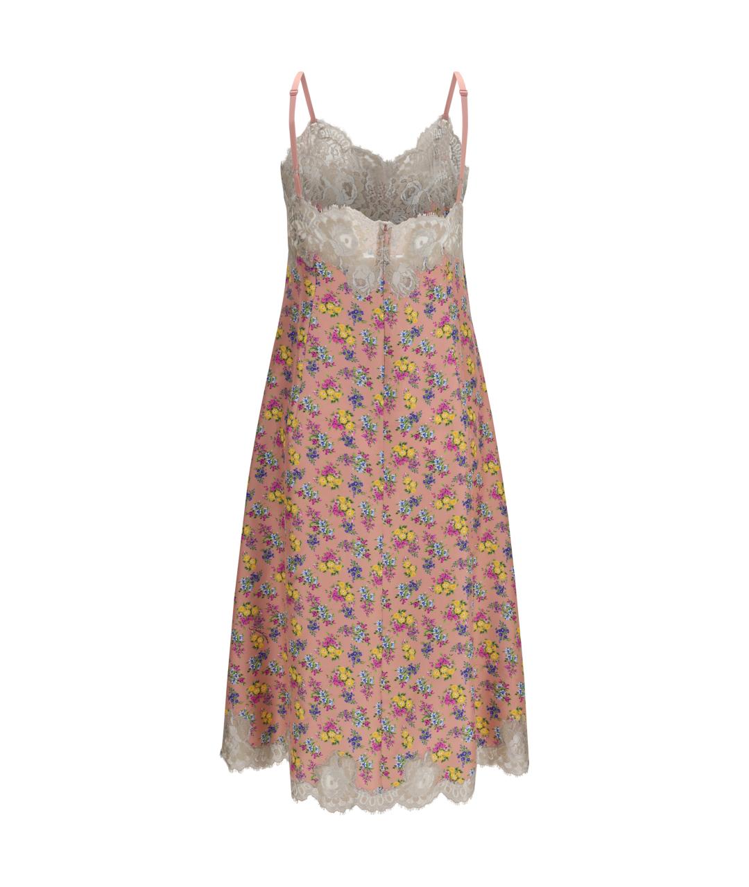 DOLCE&GABBANA Розовое шелковое повседневное платье, фото 2