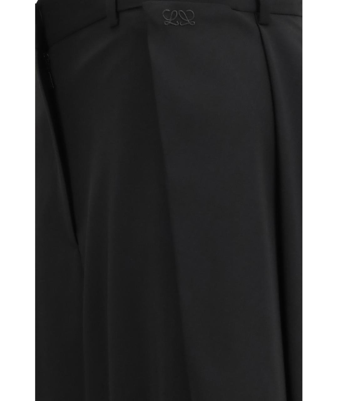 LOEWE Черные шерстяные прямые брюки, фото 3