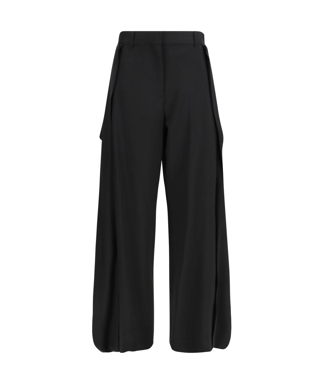 LOEWE Черные шерстяные прямые брюки, фото 1