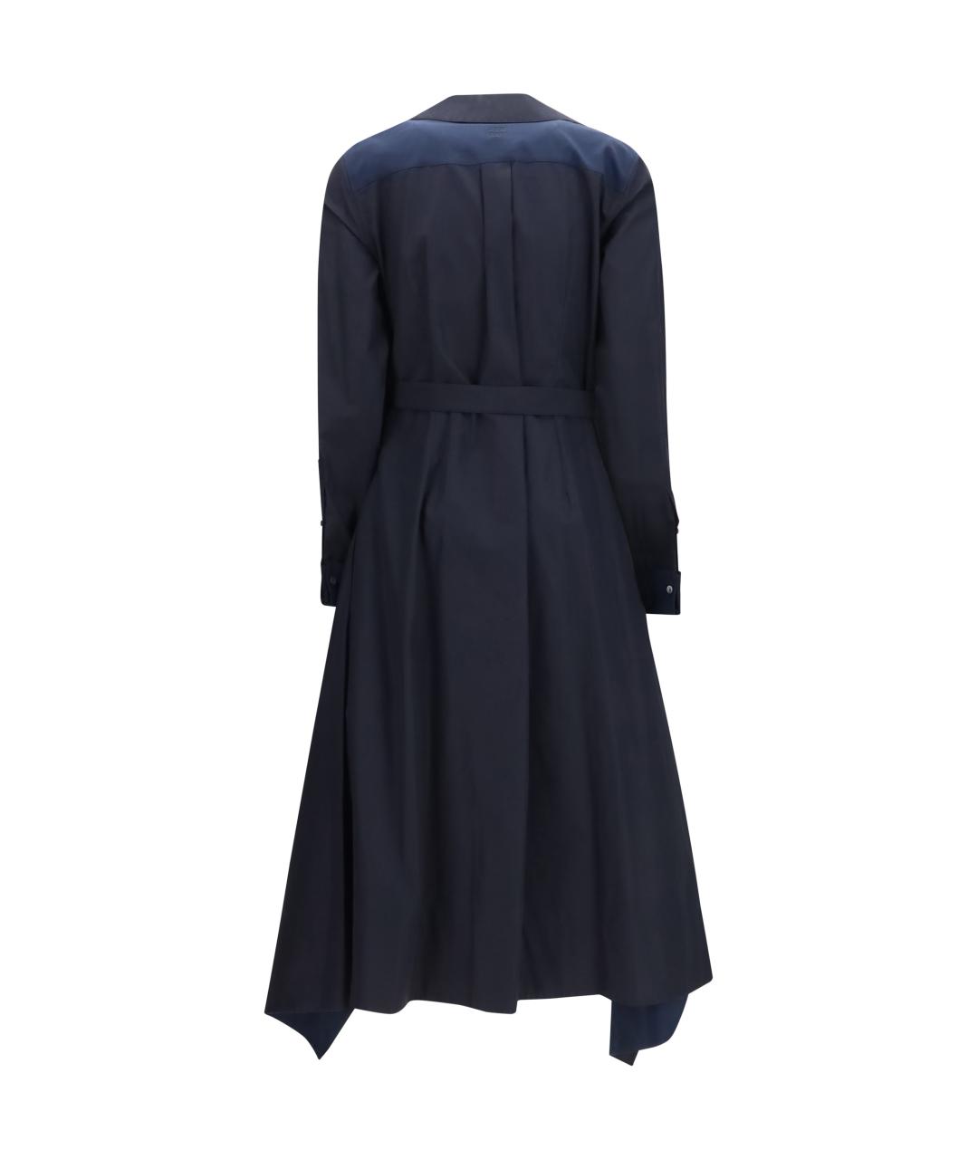 LOEWE Темно-синее хлопковое повседневное платье, фото 2