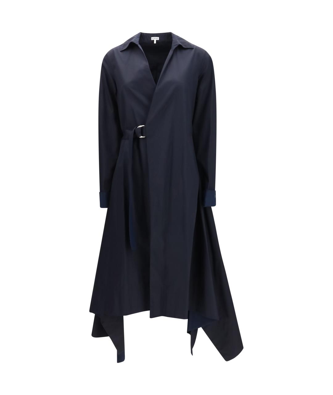 LOEWE Темно-синее хлопковое повседневное платье, фото 1