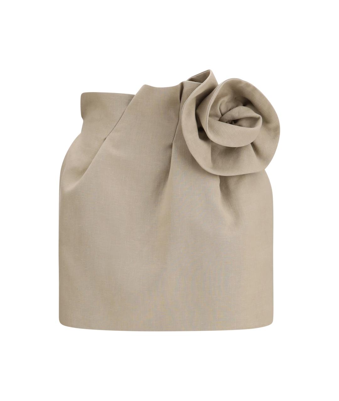 MAGDA BUTRYM Бежевая льняная юбка мини, фото 1