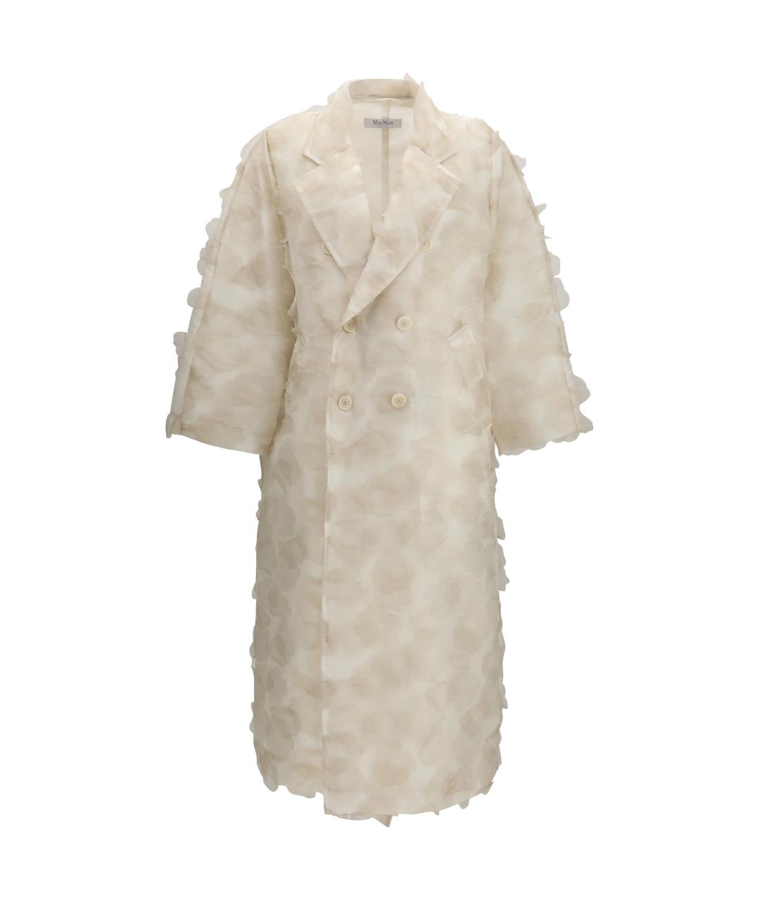 MAX MARA Бежевое шелковое пальто, фото 1