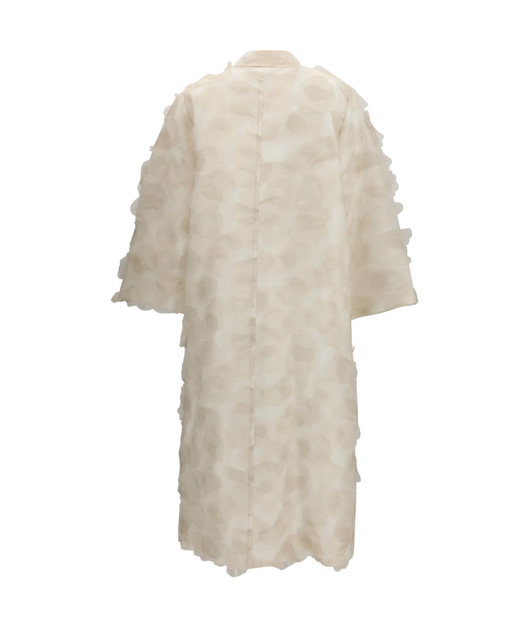 MAX MARA Бежевое шелковое пальто, фото 2