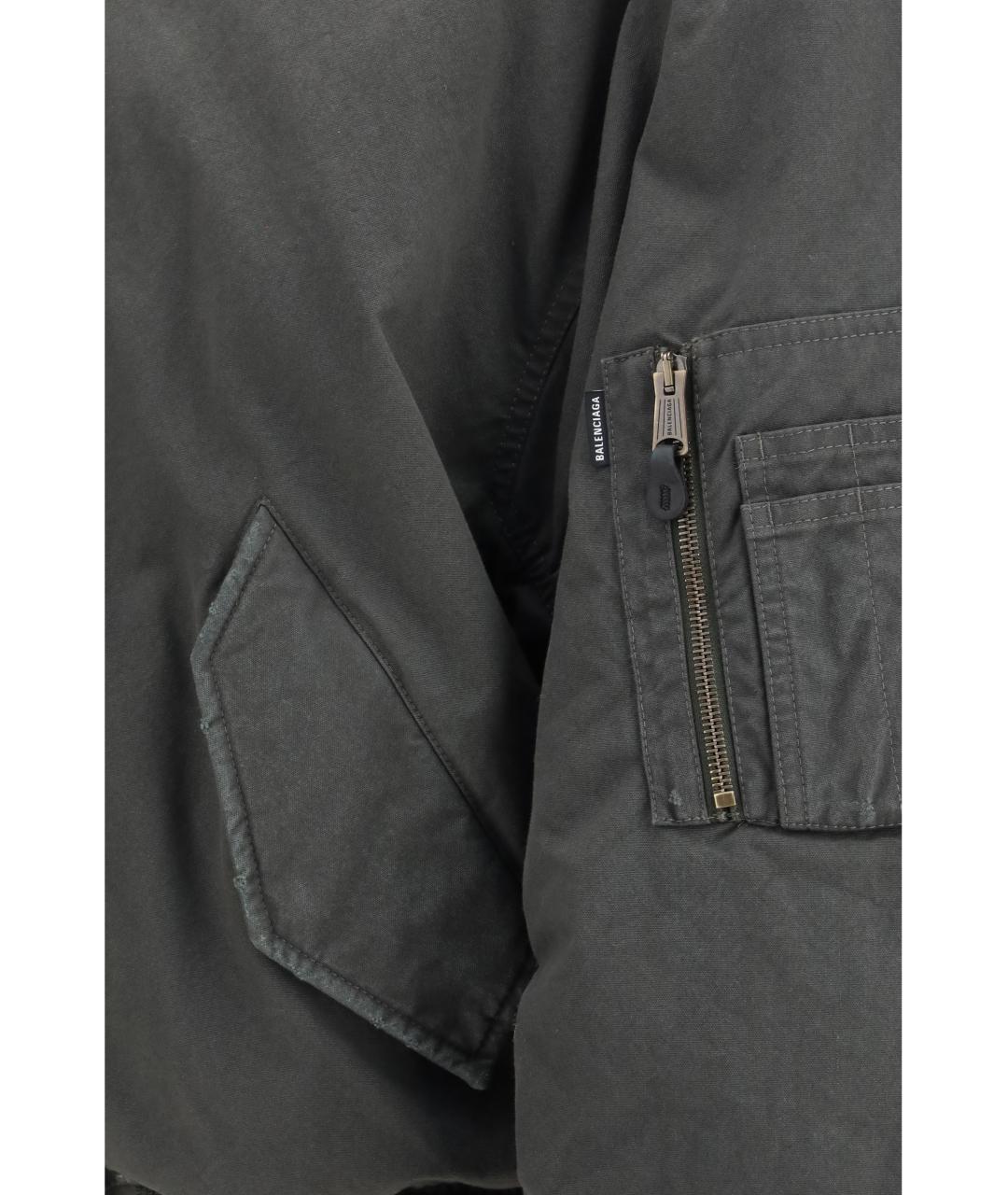 BALENCIAGA Антрацитовая хлопковая куртка, фото 3