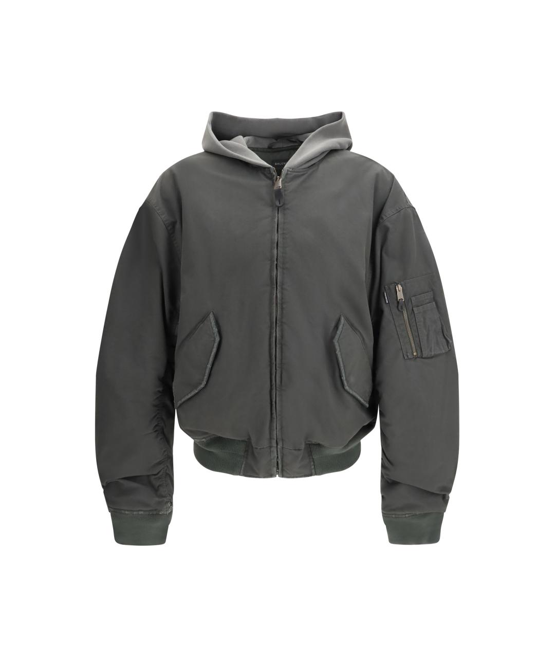 BALENCIAGA Антрацитовая хлопковая куртка, фото 1