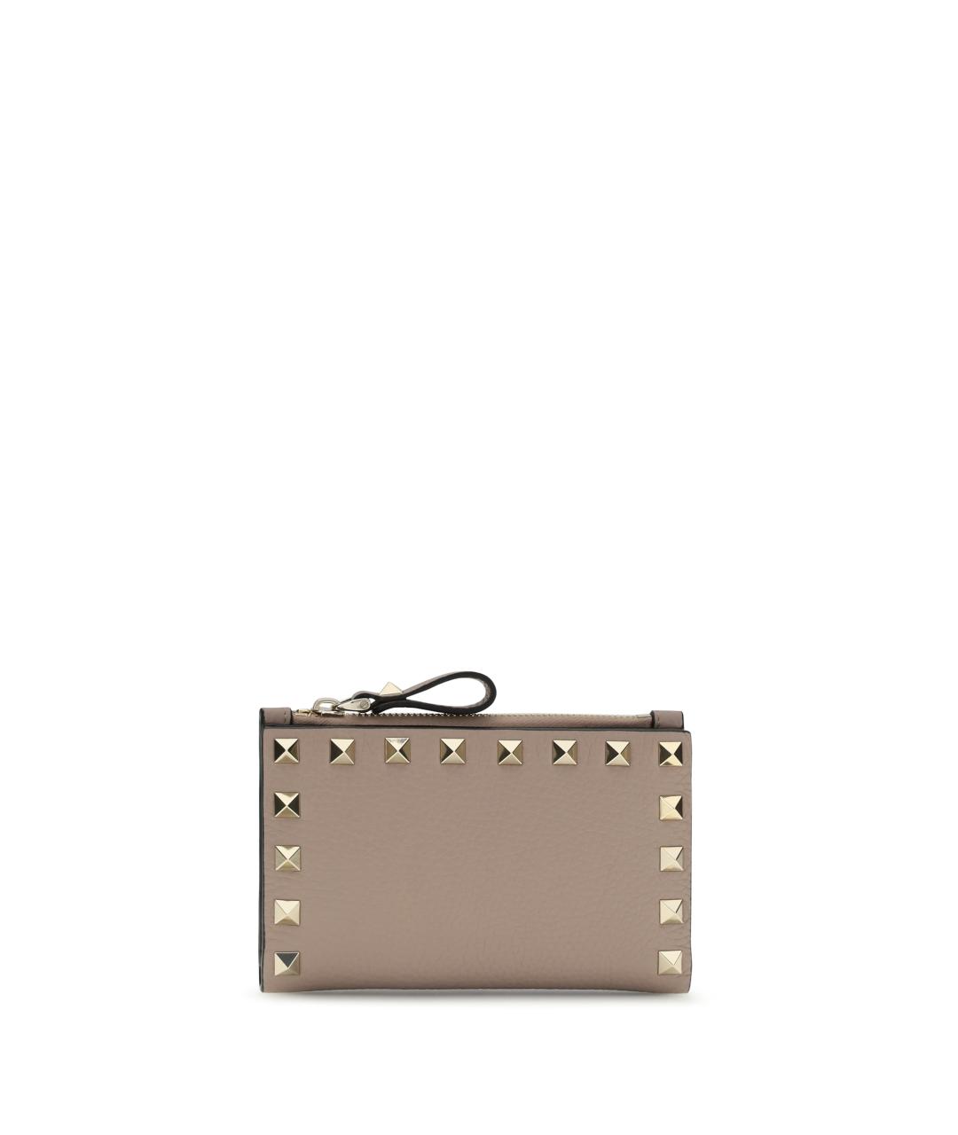 VALENTINO Розовый кожаный кардхолдер, фото 1