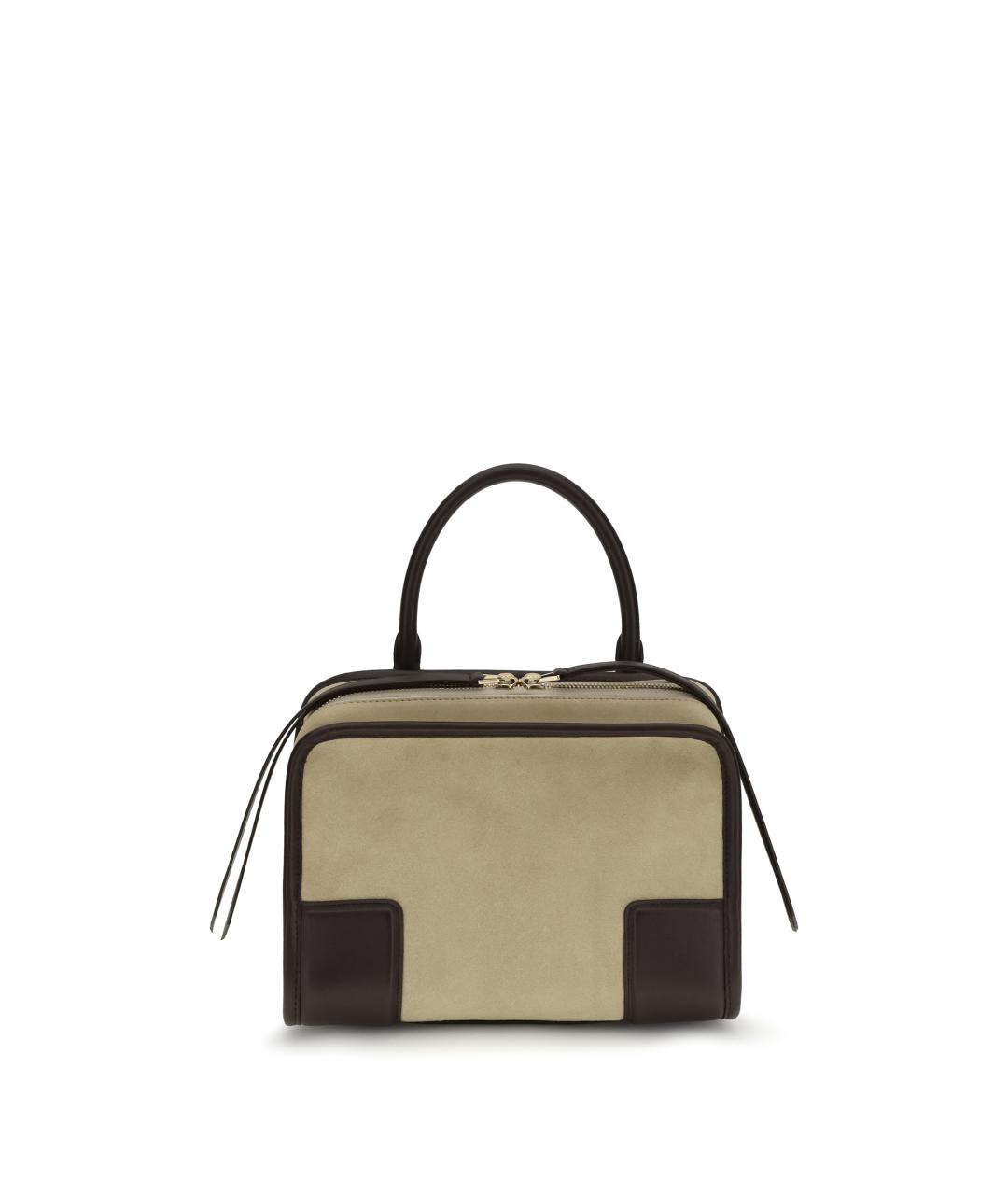 LOEWE Бежевая замшевая сумка тоут, фото 1