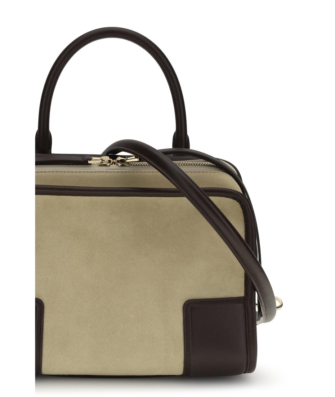 LOEWE Бежевая замшевая сумка тоут, фото 4