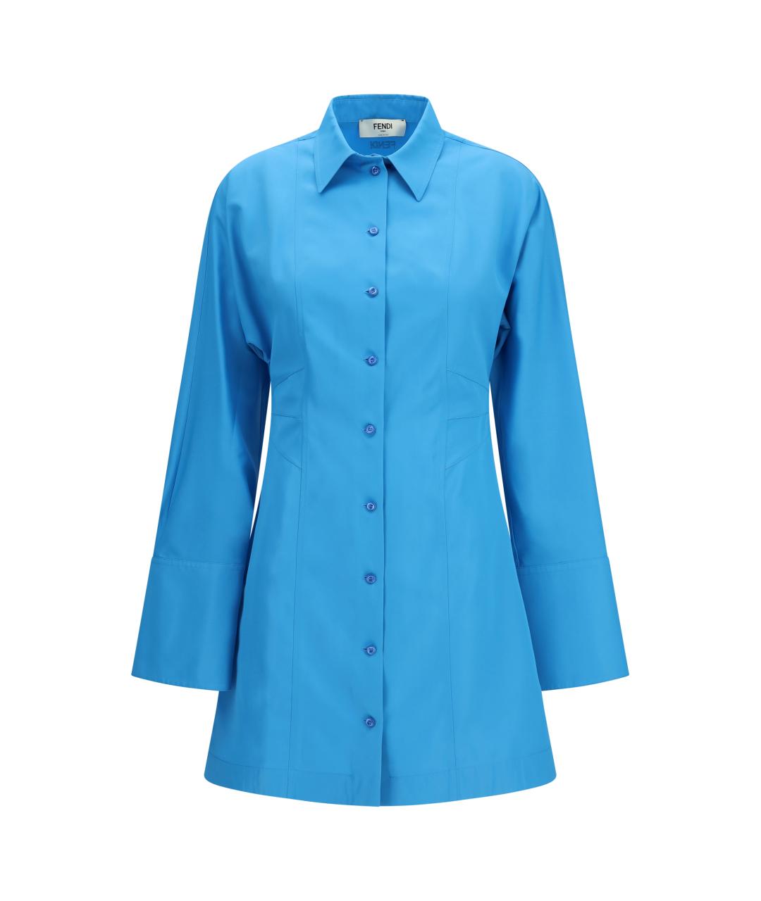 FENDI Синее вискозное повседневное платье, фото 1