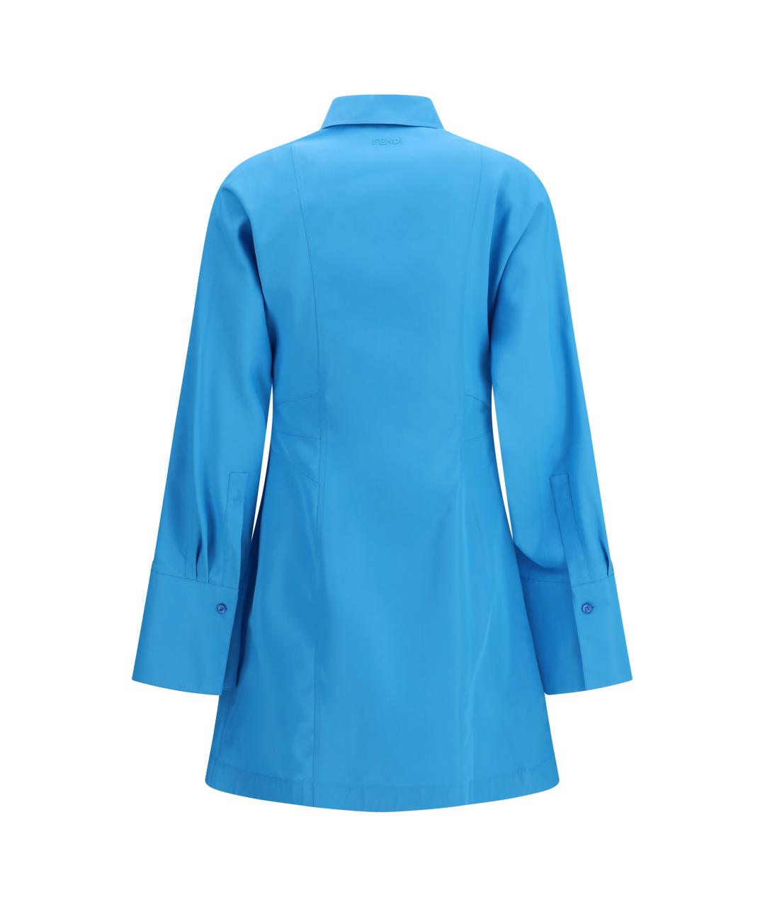 FENDI Синее вискозное повседневное платье, фото 2