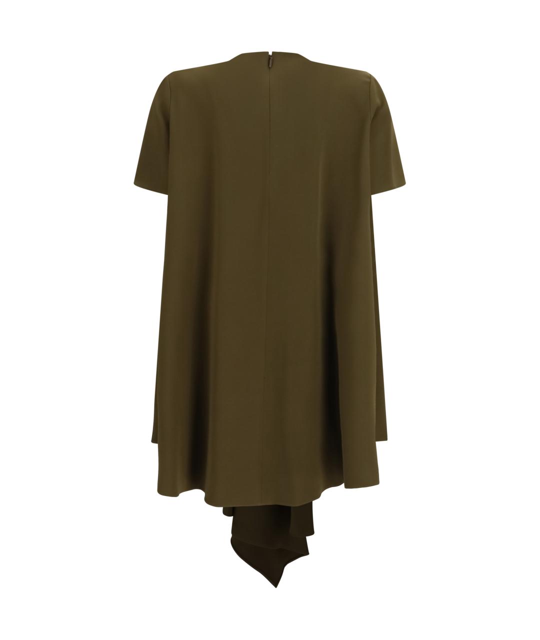 LOEWE Хаки вискозное повседневное платье, фото 2