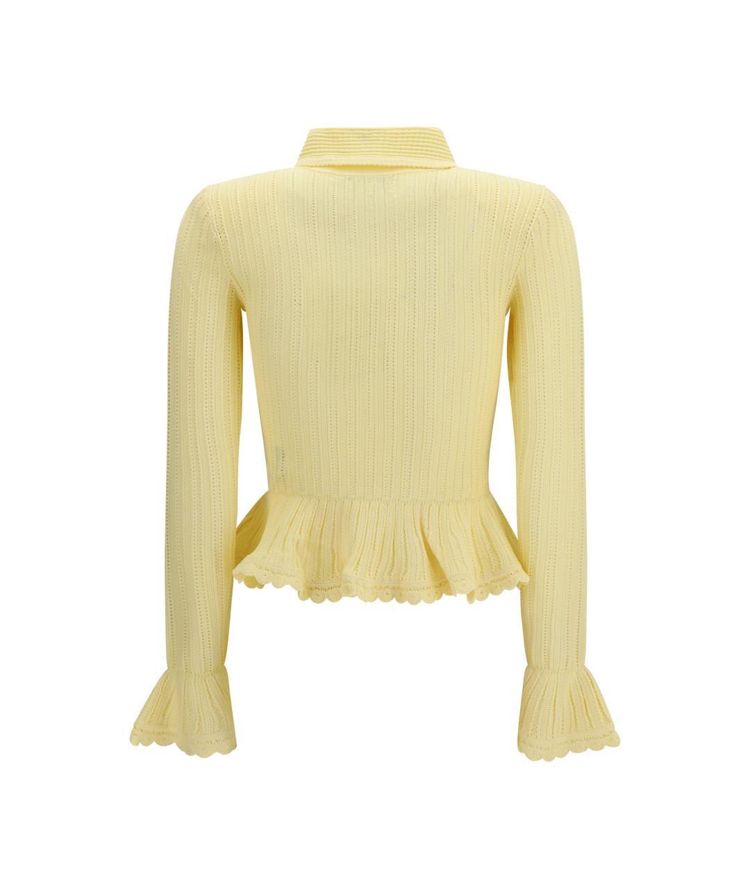 SELF-PORTRAIT Желтый вискозный кардиган, фото 2