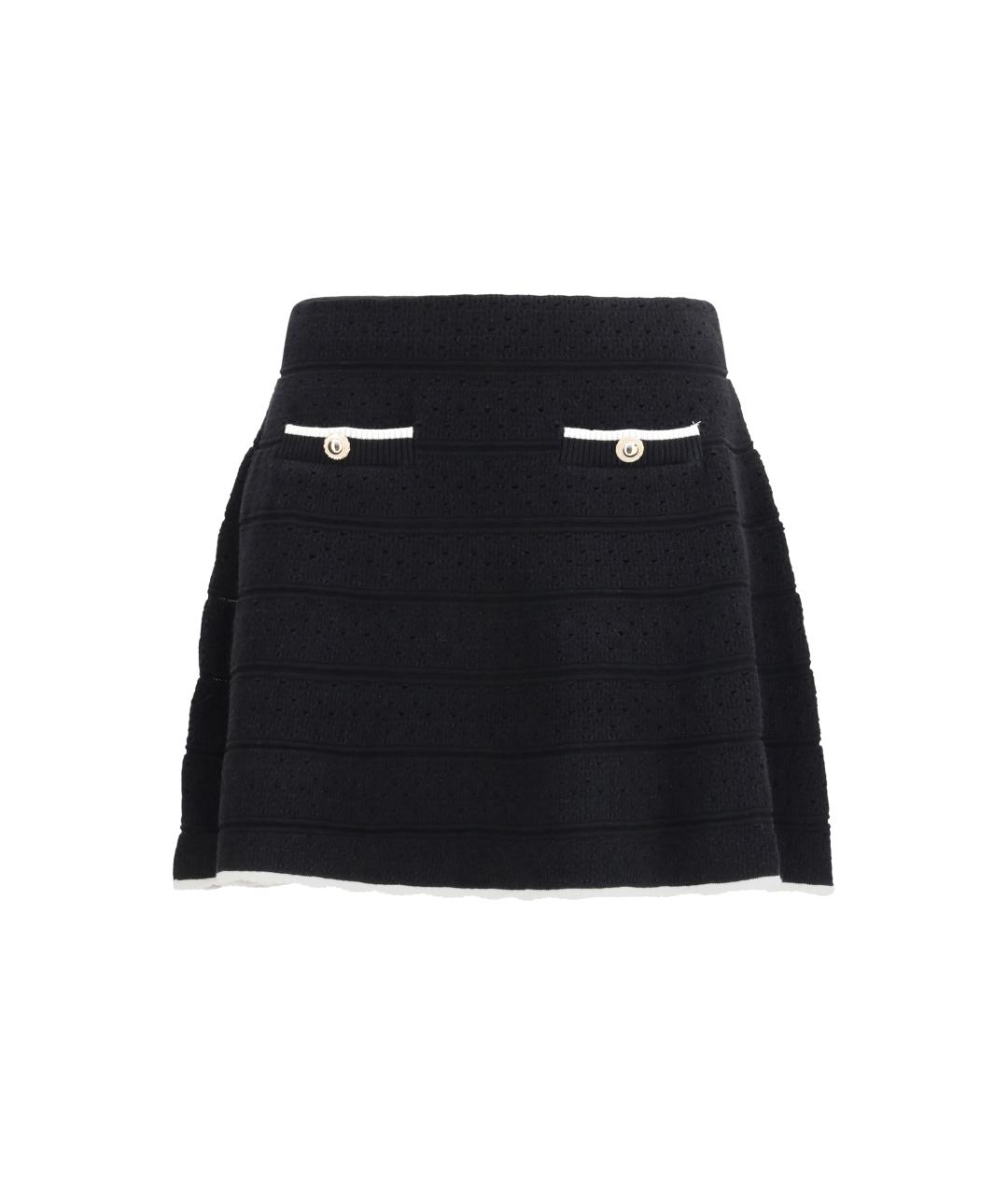 SELF-PORTRAIT Черная хлопковая юбка мини, фото 1