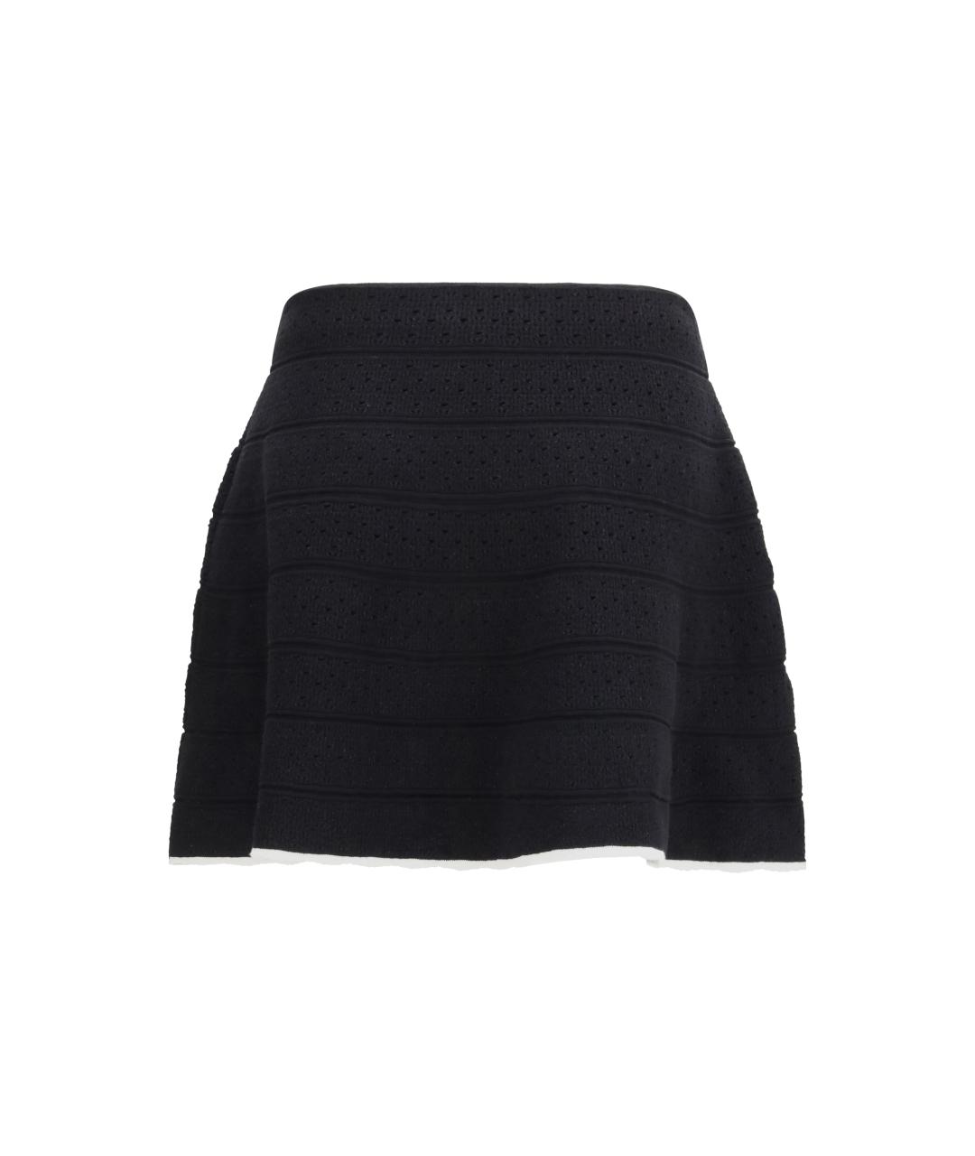 SELF-PORTRAIT Черная хлопковая юбка мини, фото 2