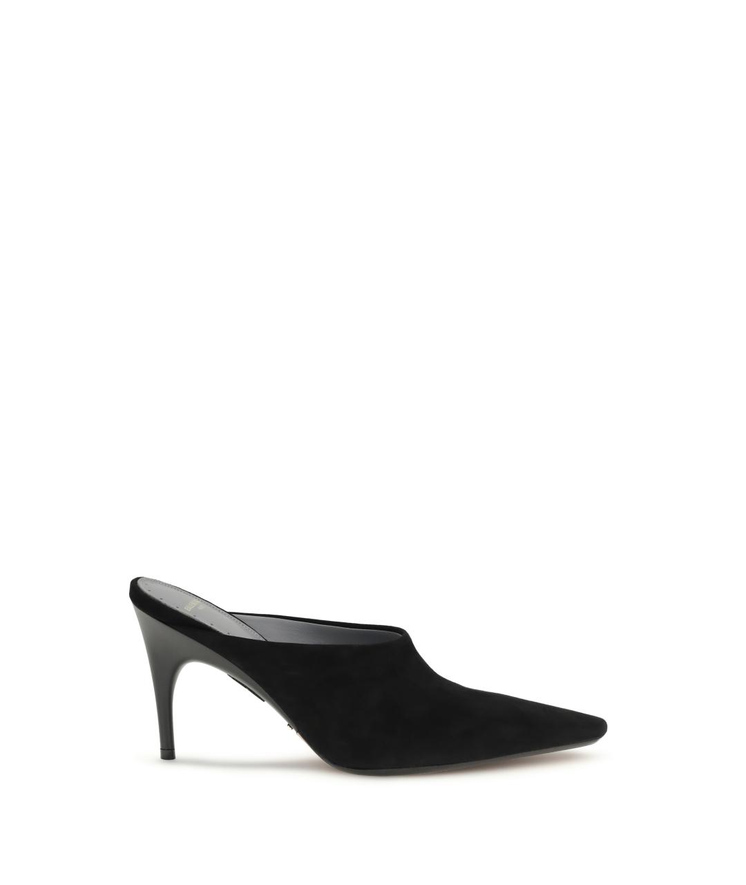 BALENCIAGA Черные кожаные мюли, фото 1