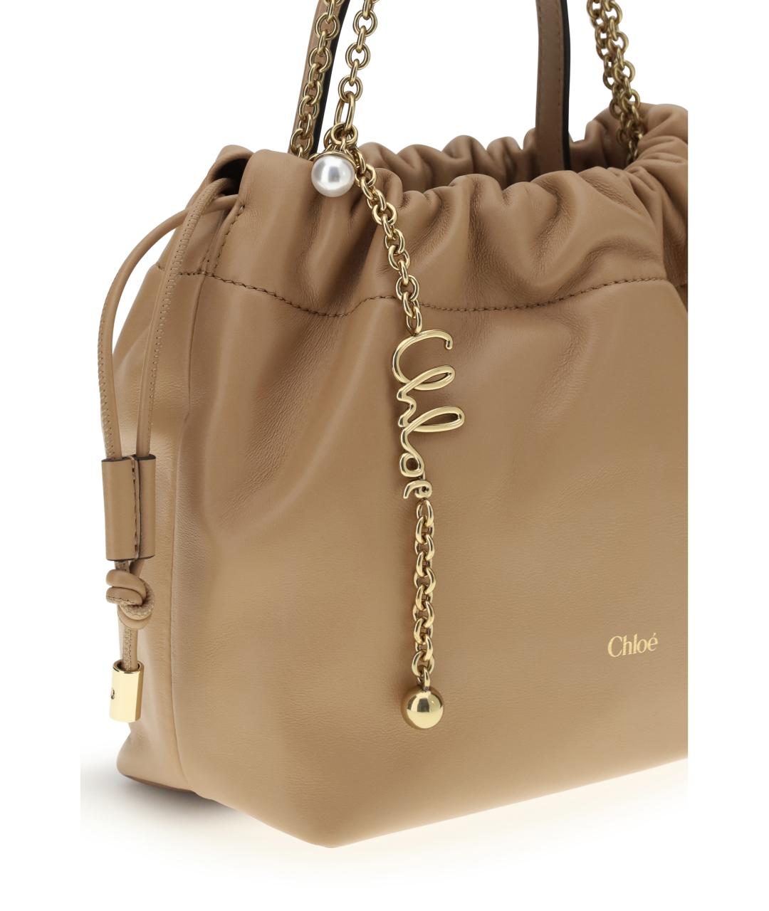 CHLOE Бежевая кожаная сумка тоут, фото 4