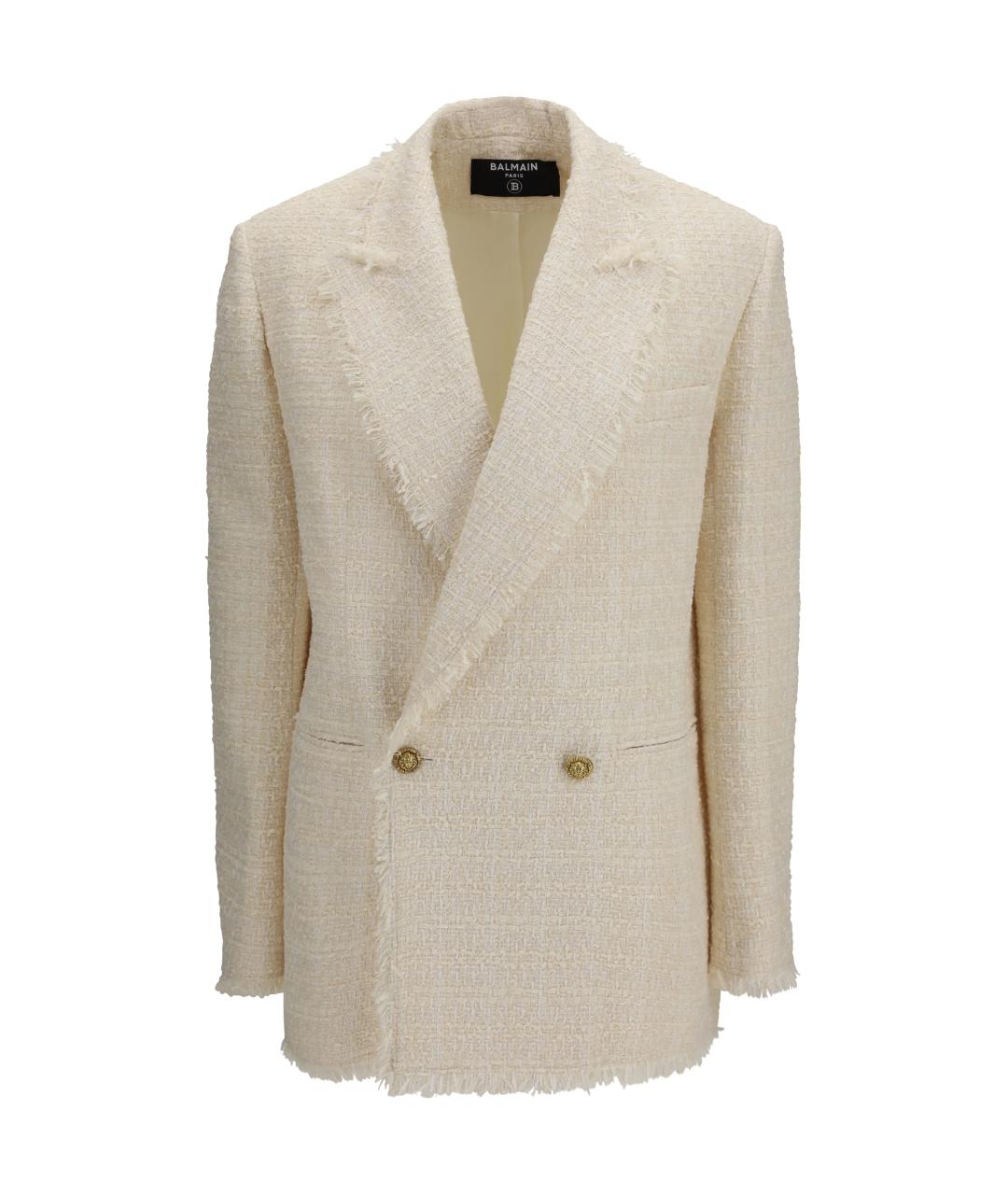 BALMAIN Бежевый полиэстеровый жакет/пиджак, фото 1