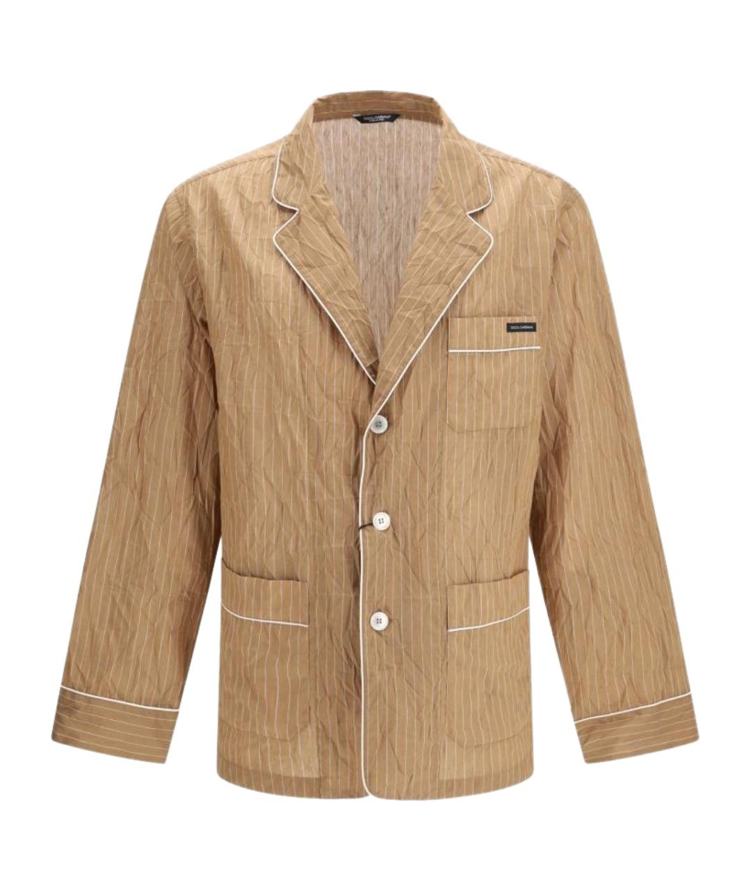 DOLCE&GABBANA Бежевая льняная кэжуал рубашка, фото 1