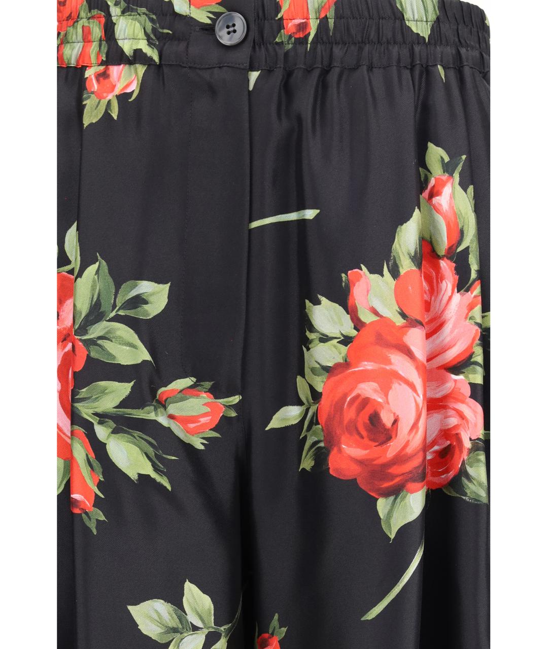 DOLCE&GABBANA Черные шелковые брюки широкие, фото 3