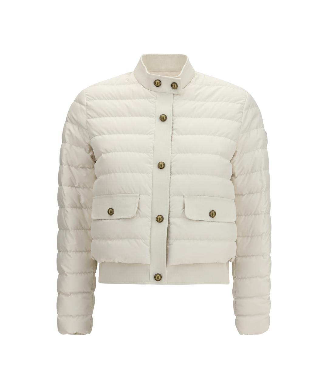 MONCLER Белая полиамидовая куртка, фото 1