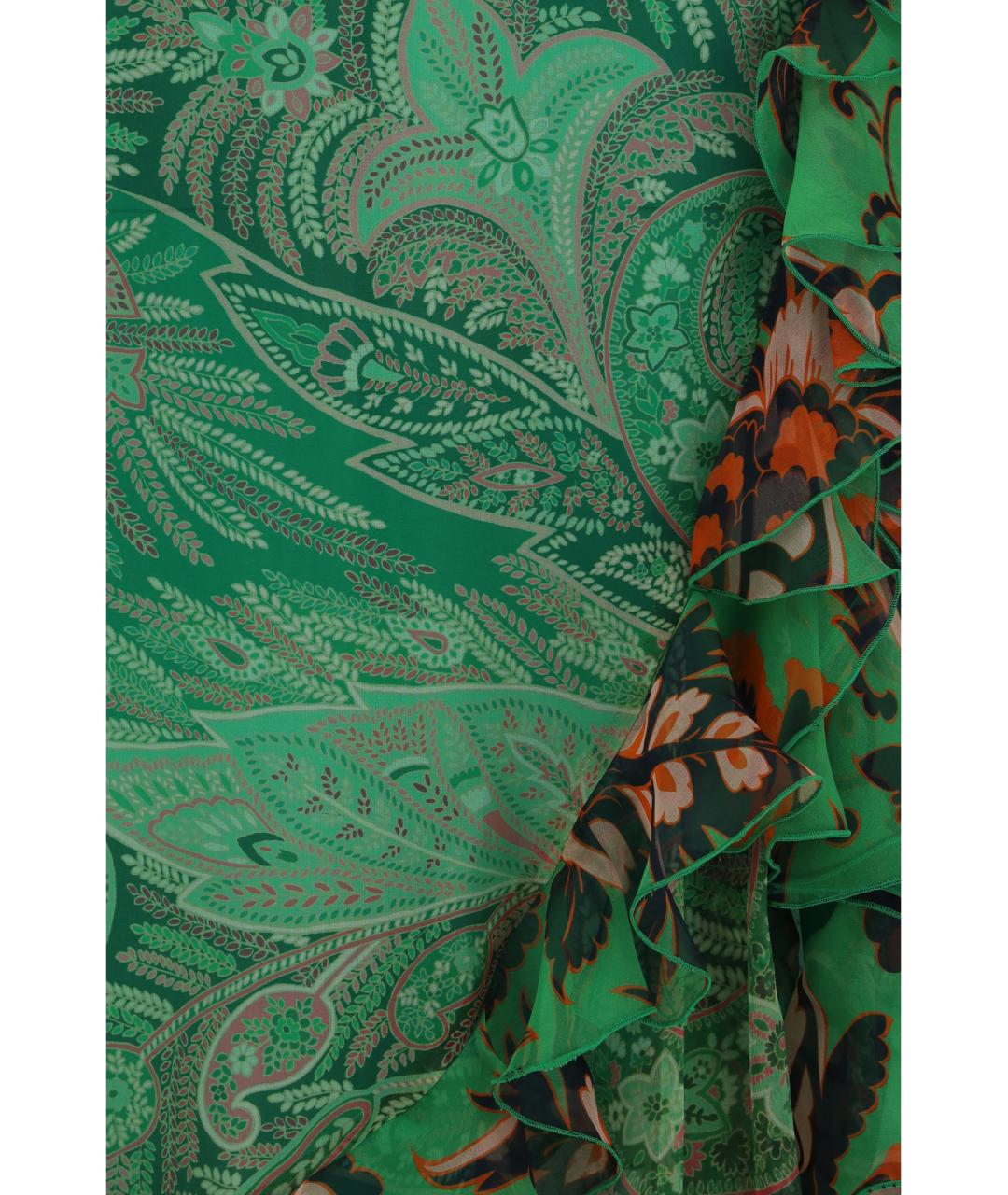 ETRO Зеленая шелковая юбка макси, фото 3