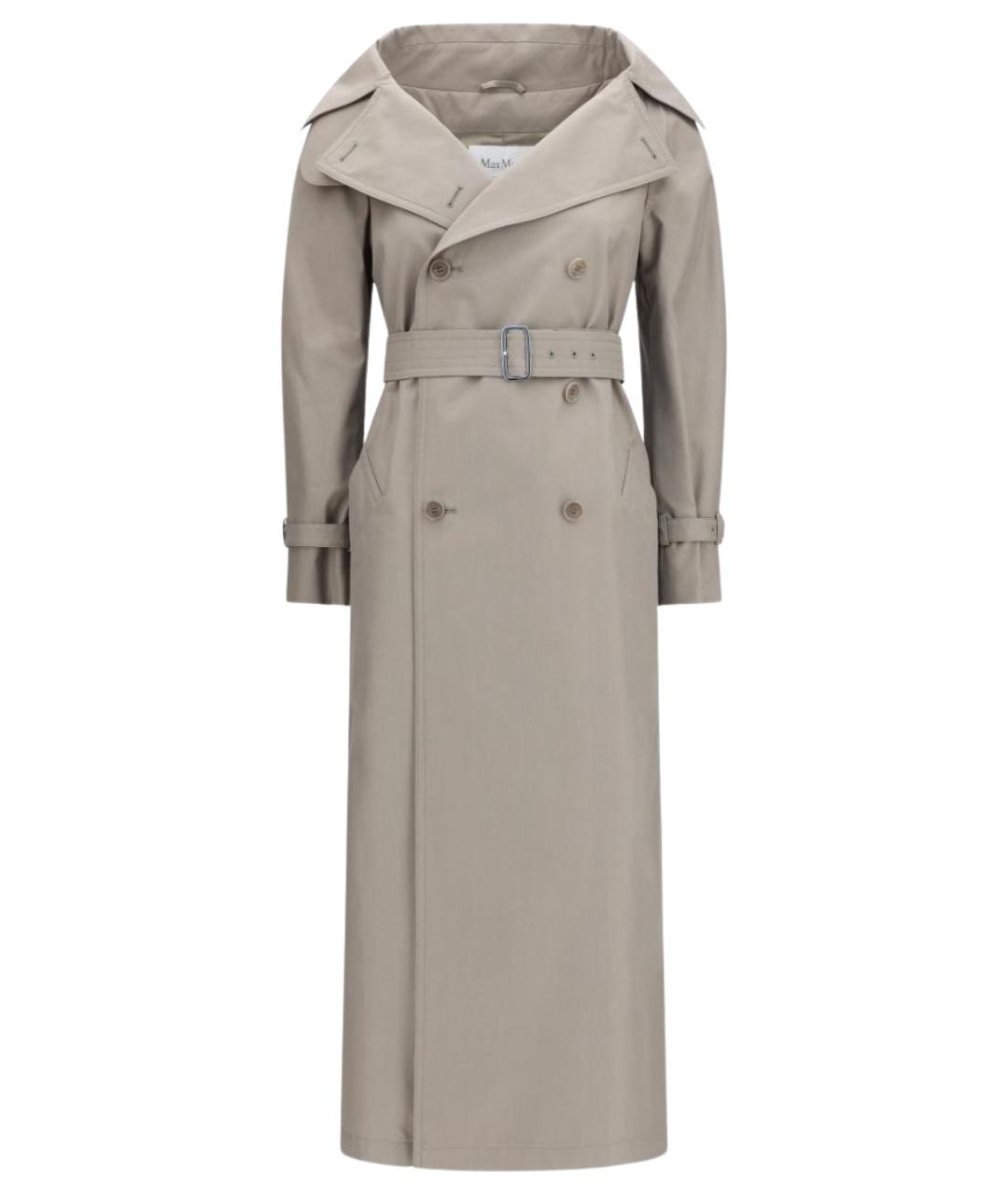 MAX MARA Серый хлопковый тренч/плащ, фото 1