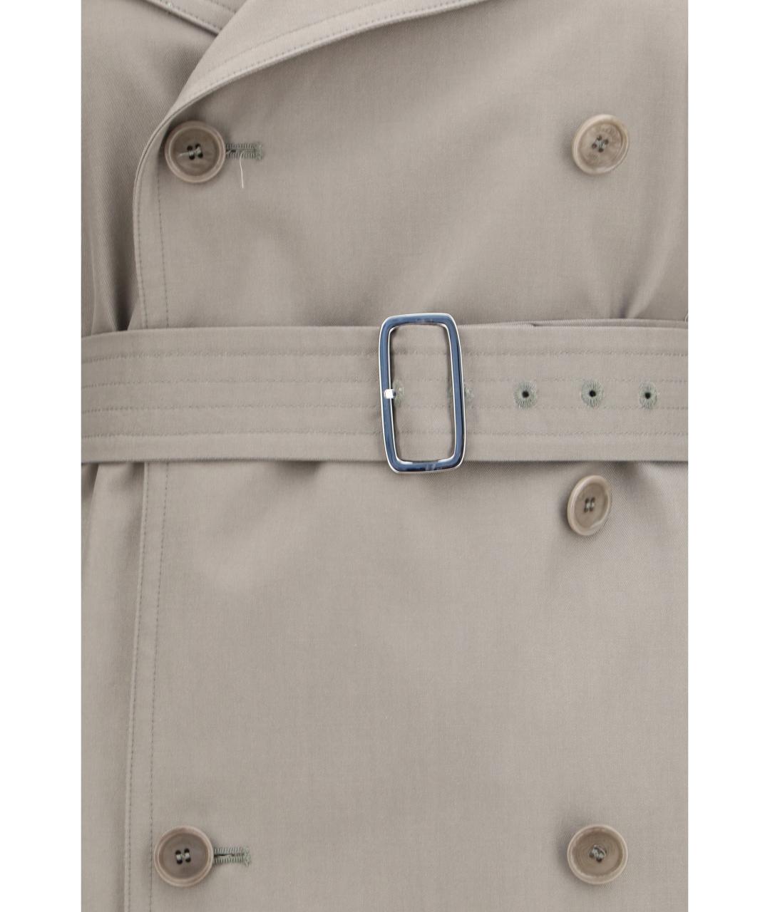 MAX MARA Серый хлопковый тренч/плащ, фото 3