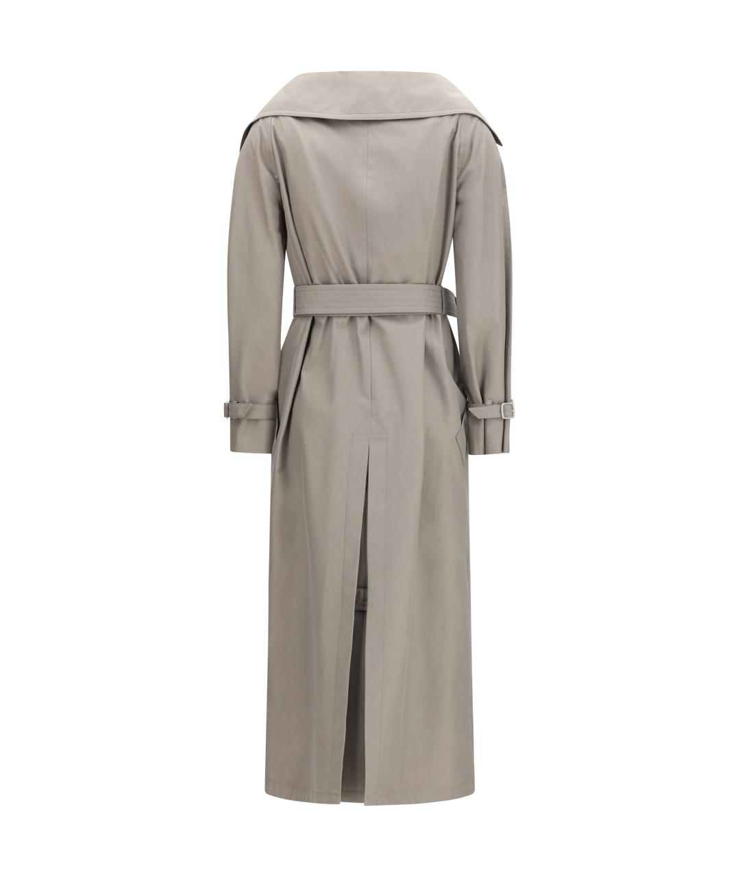MAX MARA Серый хлопковый тренч/плащ, фото 2