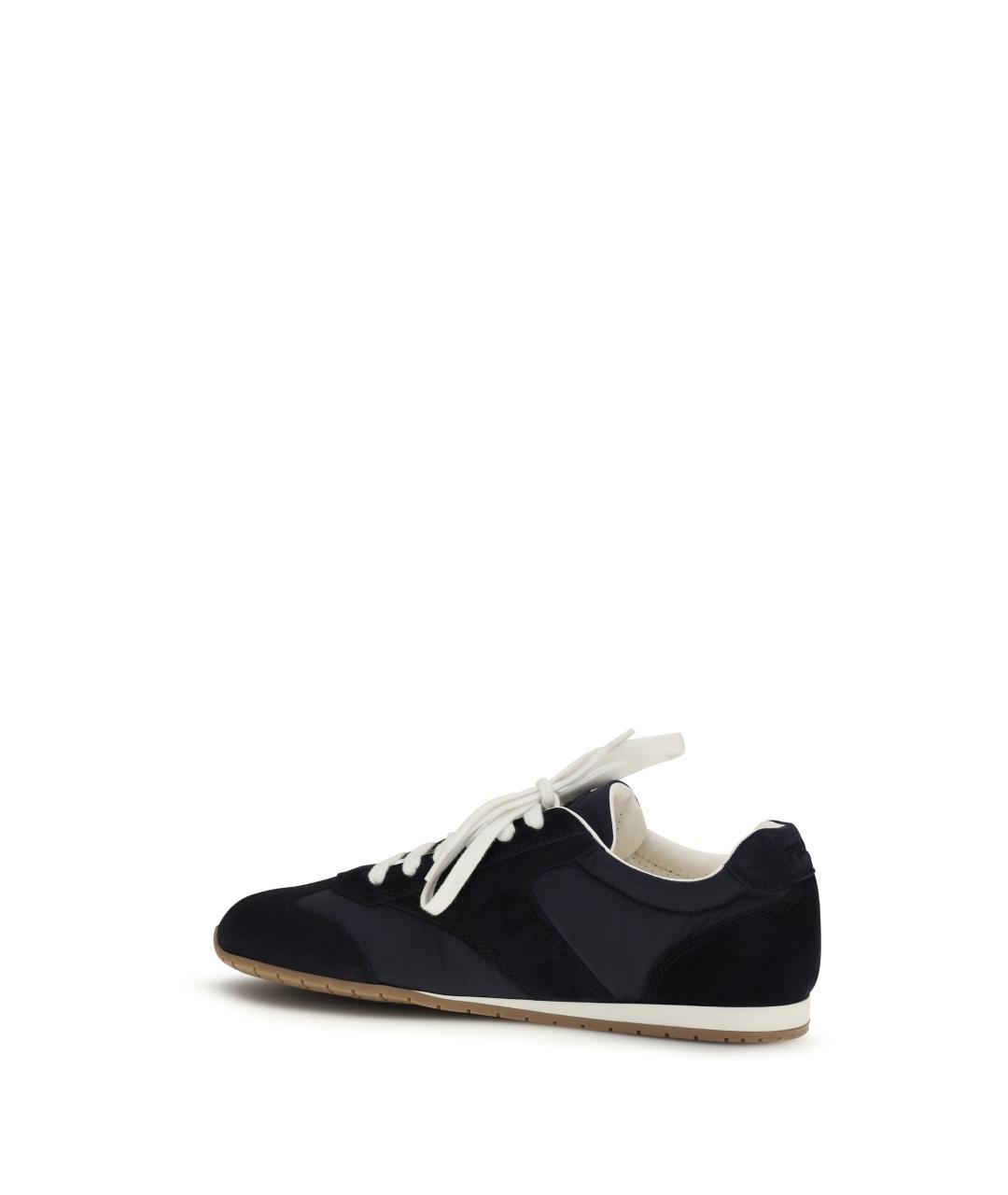 PRADA Темно-синие кожаные низкие кроссовки / кеды, фото 3