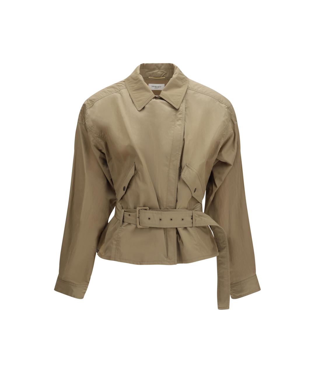 SAINT LAURENT Бежевая полиамидовая куртка, фото 1