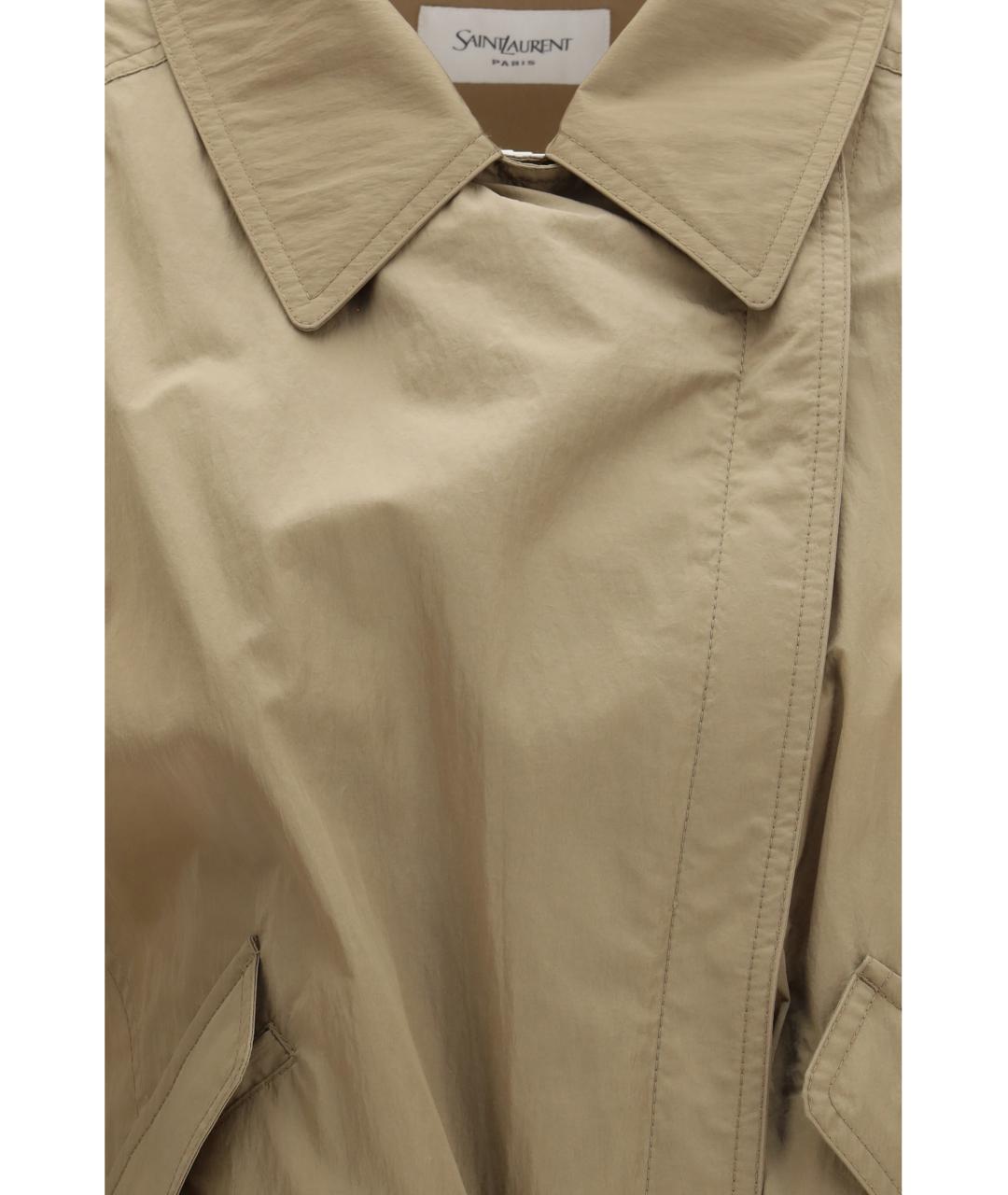 SAINT LAURENT Бежевая полиамидовая куртка, фото 3