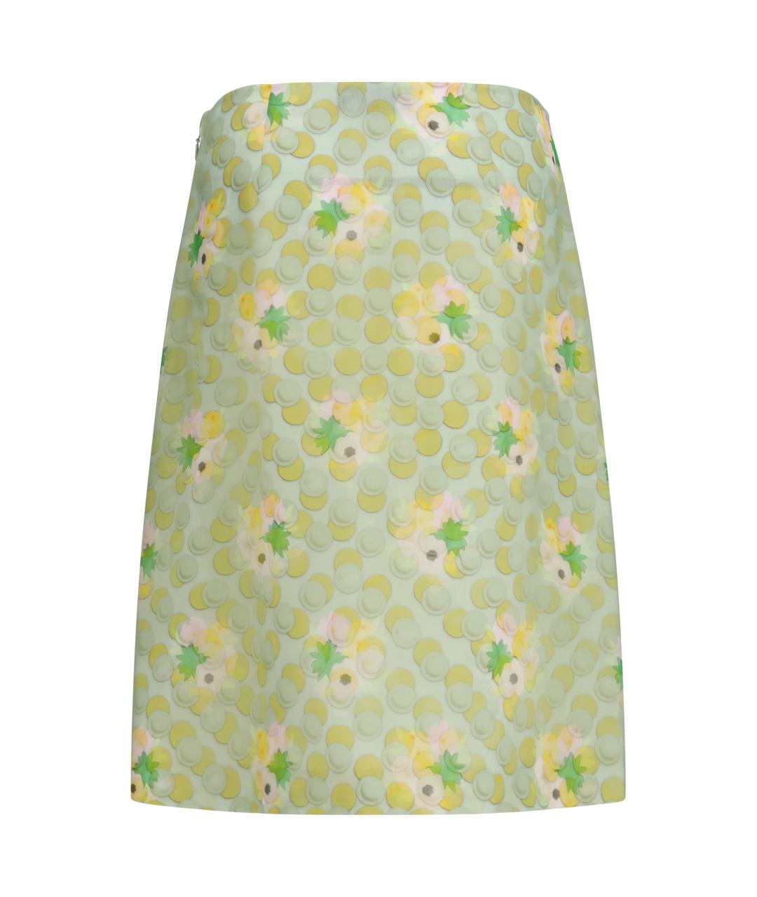 FENDI Зеленая шелковая юбка миди, фото 2