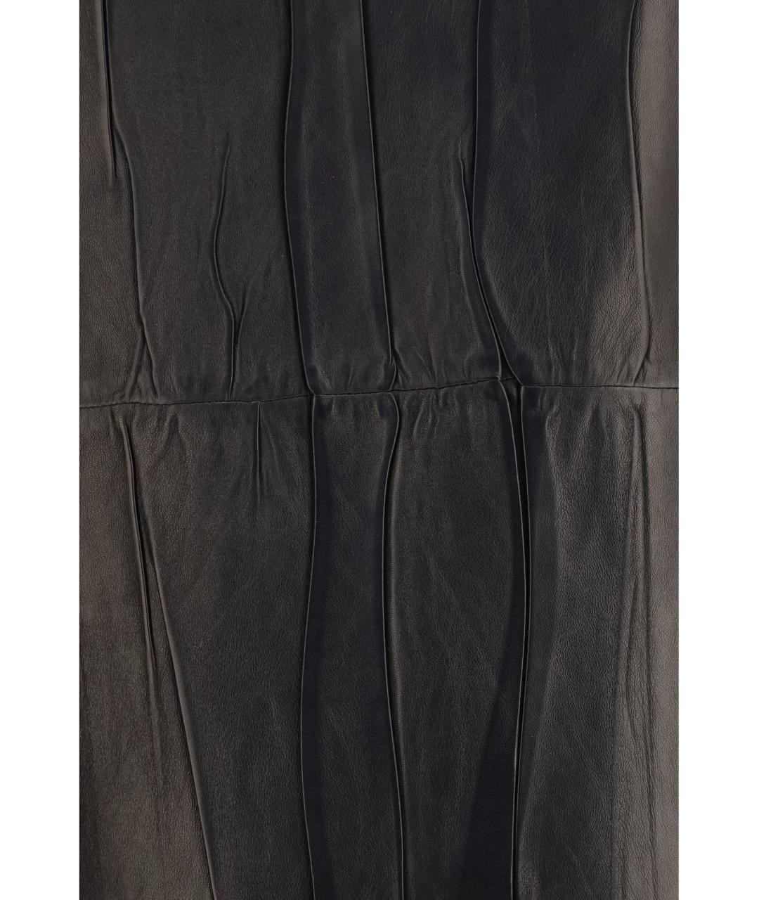 ERMANNO SCERVINO Черная кожаная юбка миди, фото 3