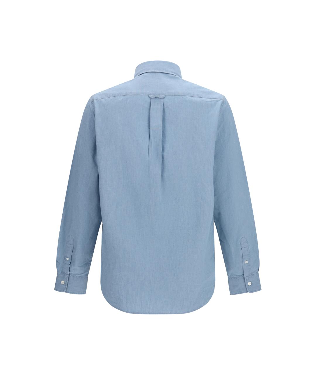 MAISON KITSUNE Голубая хлопковая классическая рубашка, фото 2