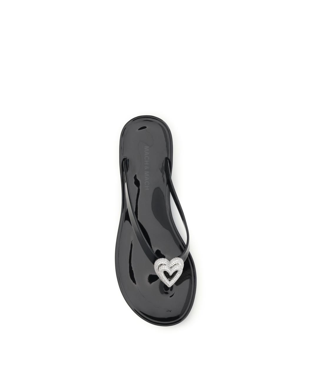MACH&MACH Черные резиновые шлепанцы, фото 4