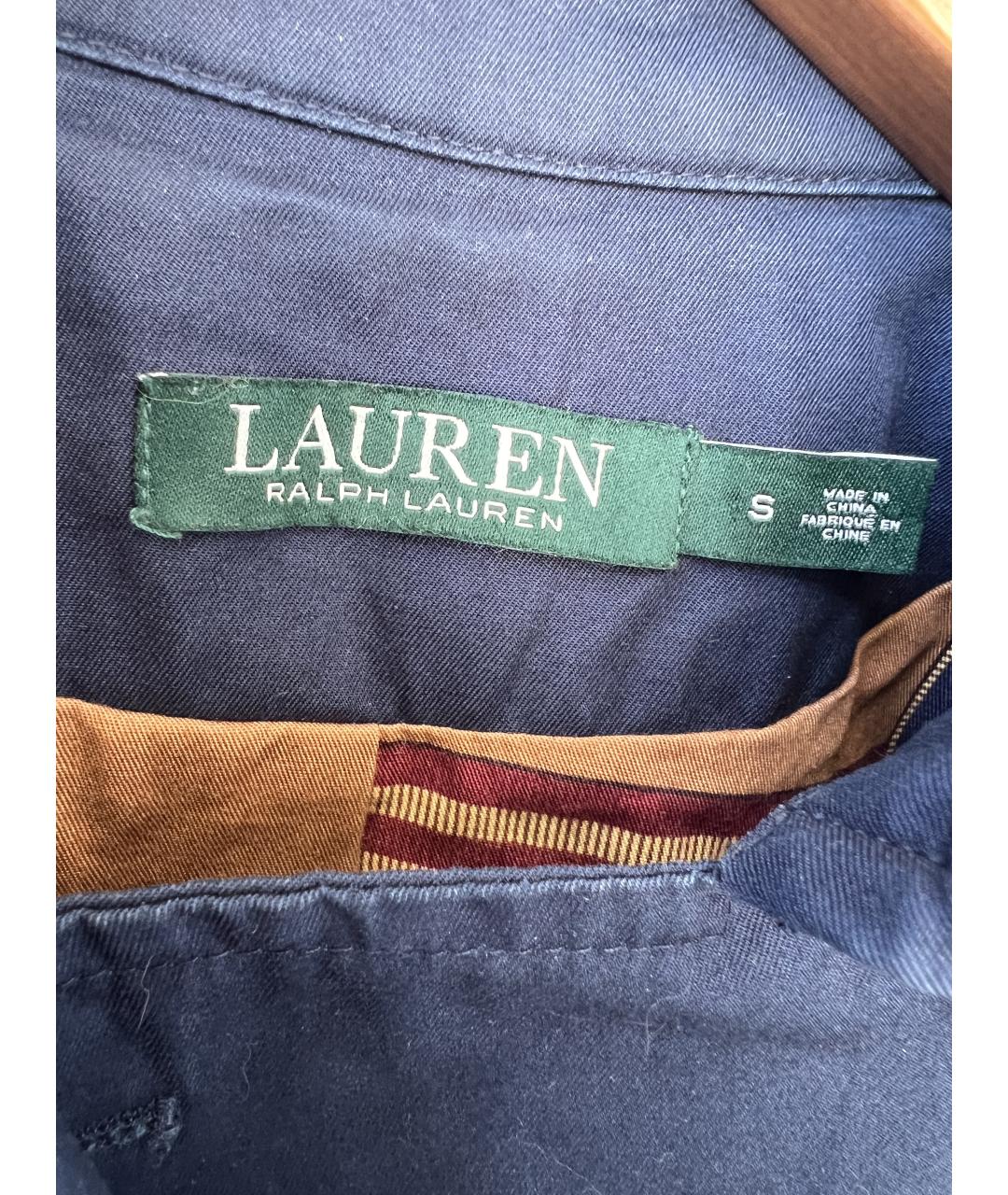 RALPH LAUREN Темно-синий тренч/плащ, фото 3