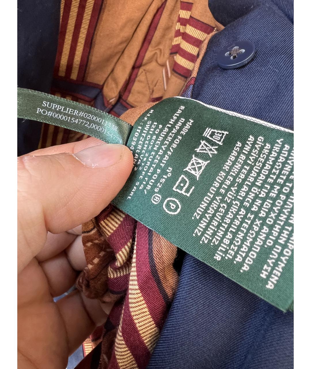 RALPH LAUREN Темно-синий тренч/плащ, фото 7