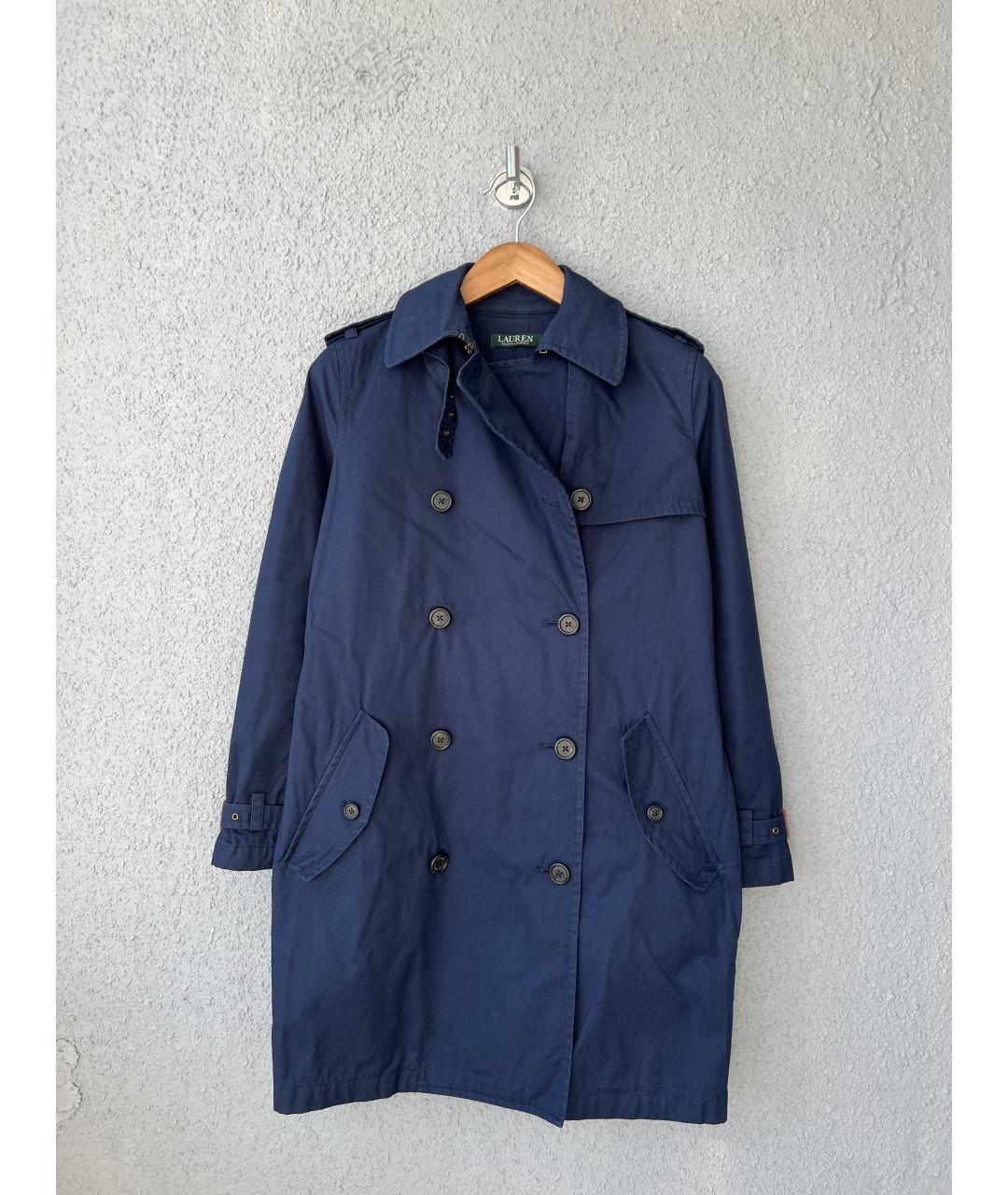 RALPH LAUREN Темно-синий тренч/плащ, фото 8