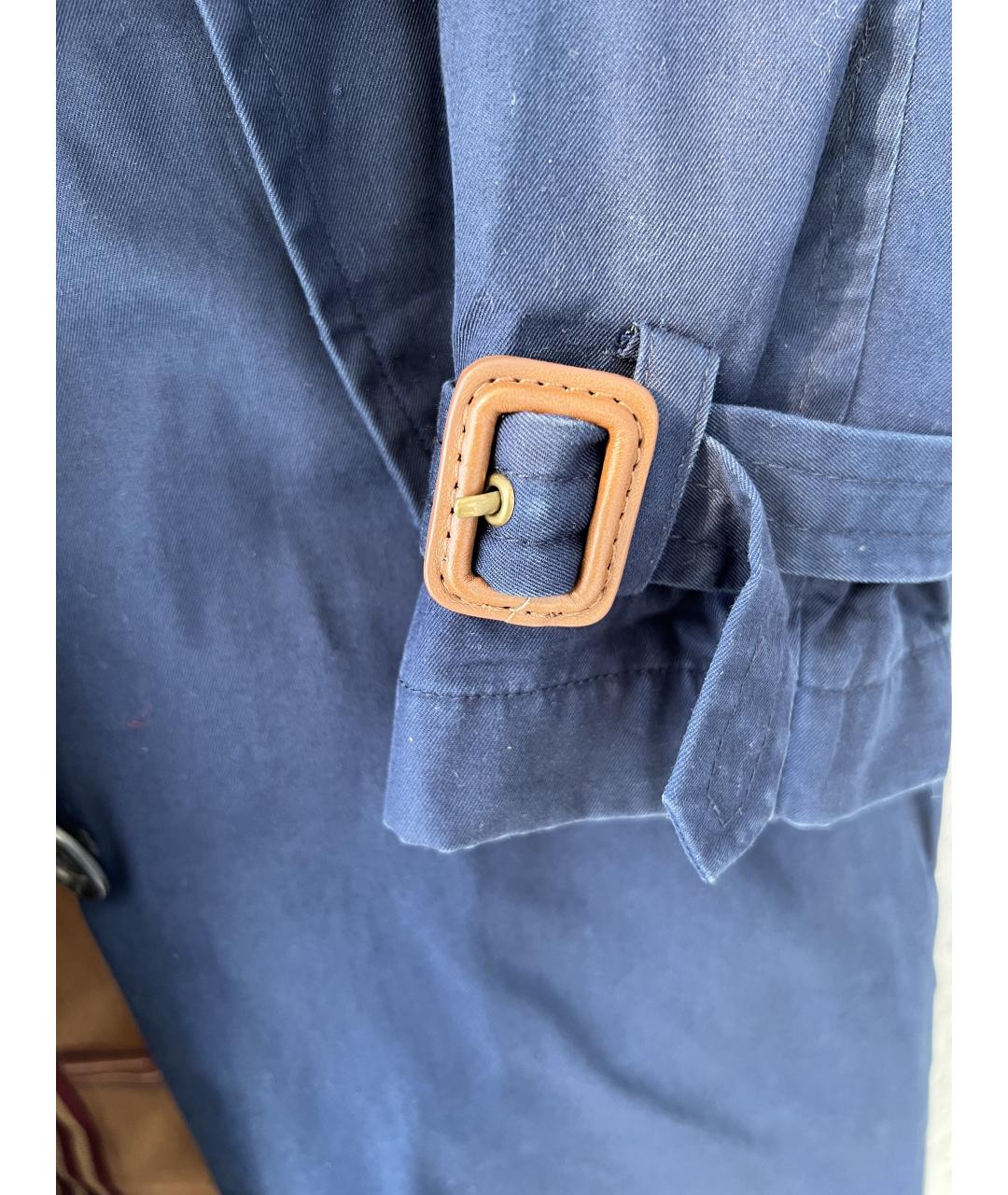 RALPH LAUREN Темно-синий тренч/плащ, фото 4