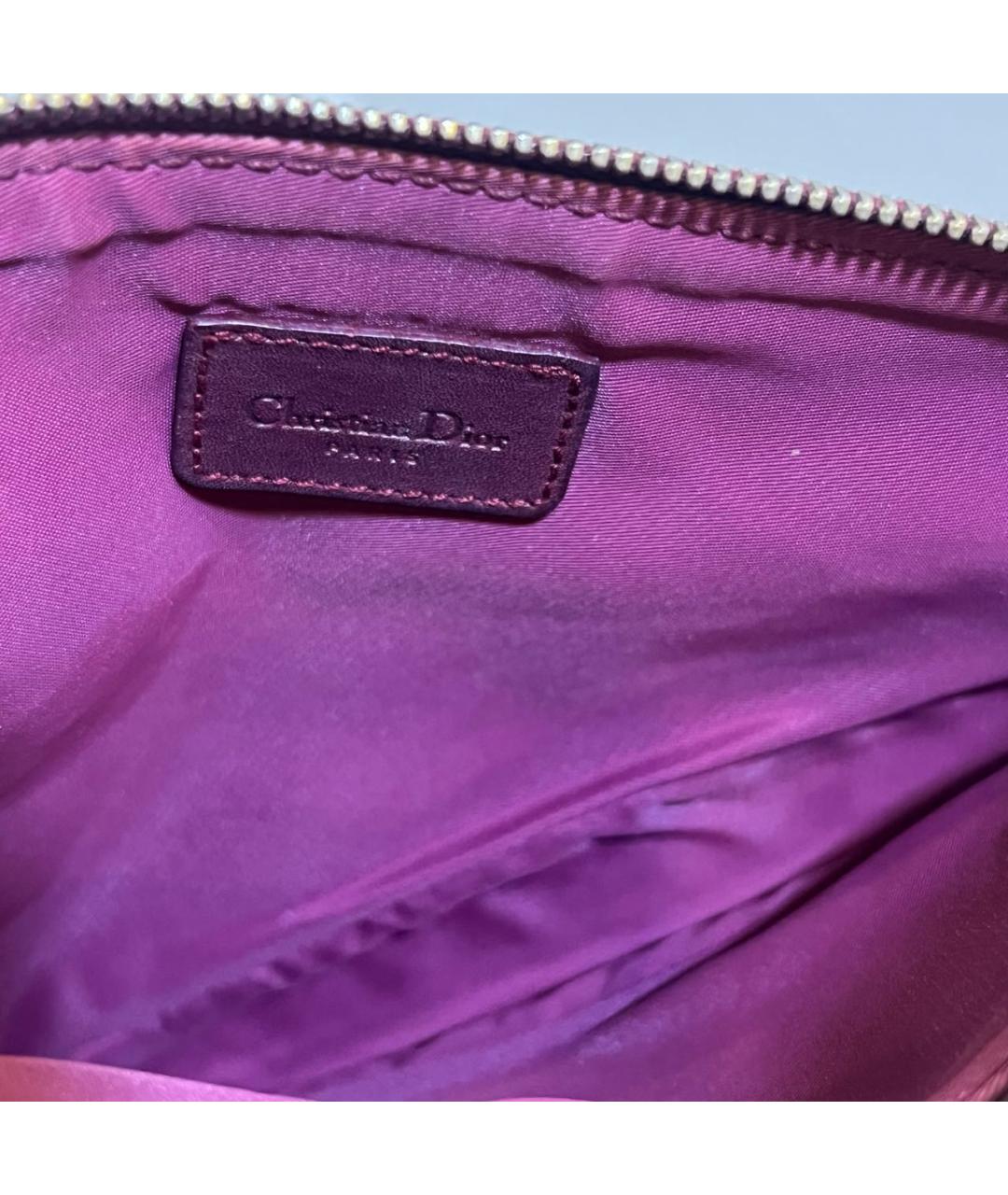 CHRISTIAN DIOR Бордовая жаккардовая сумка через плечо, фото 4