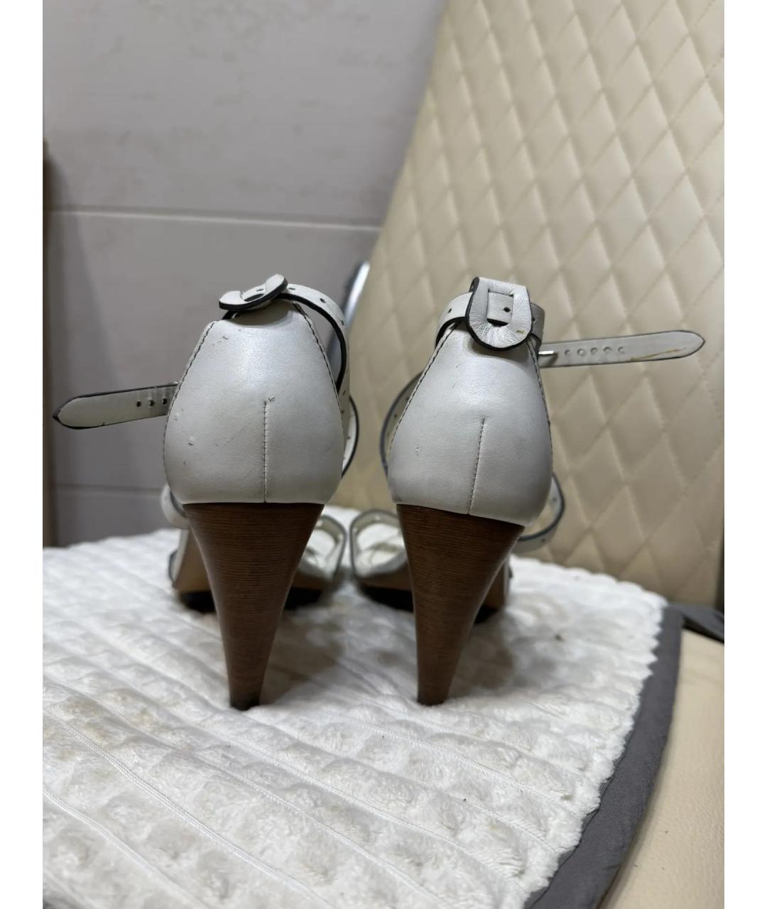 TOD'S Белые кожаные босоножки, фото 4