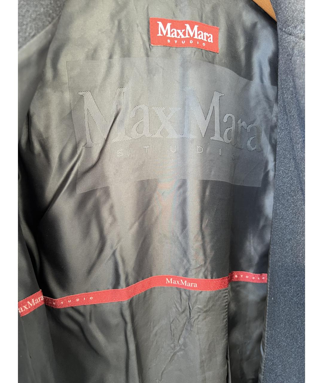 MAX MARA STUDIO Черное шерстяное пальто, фото 6