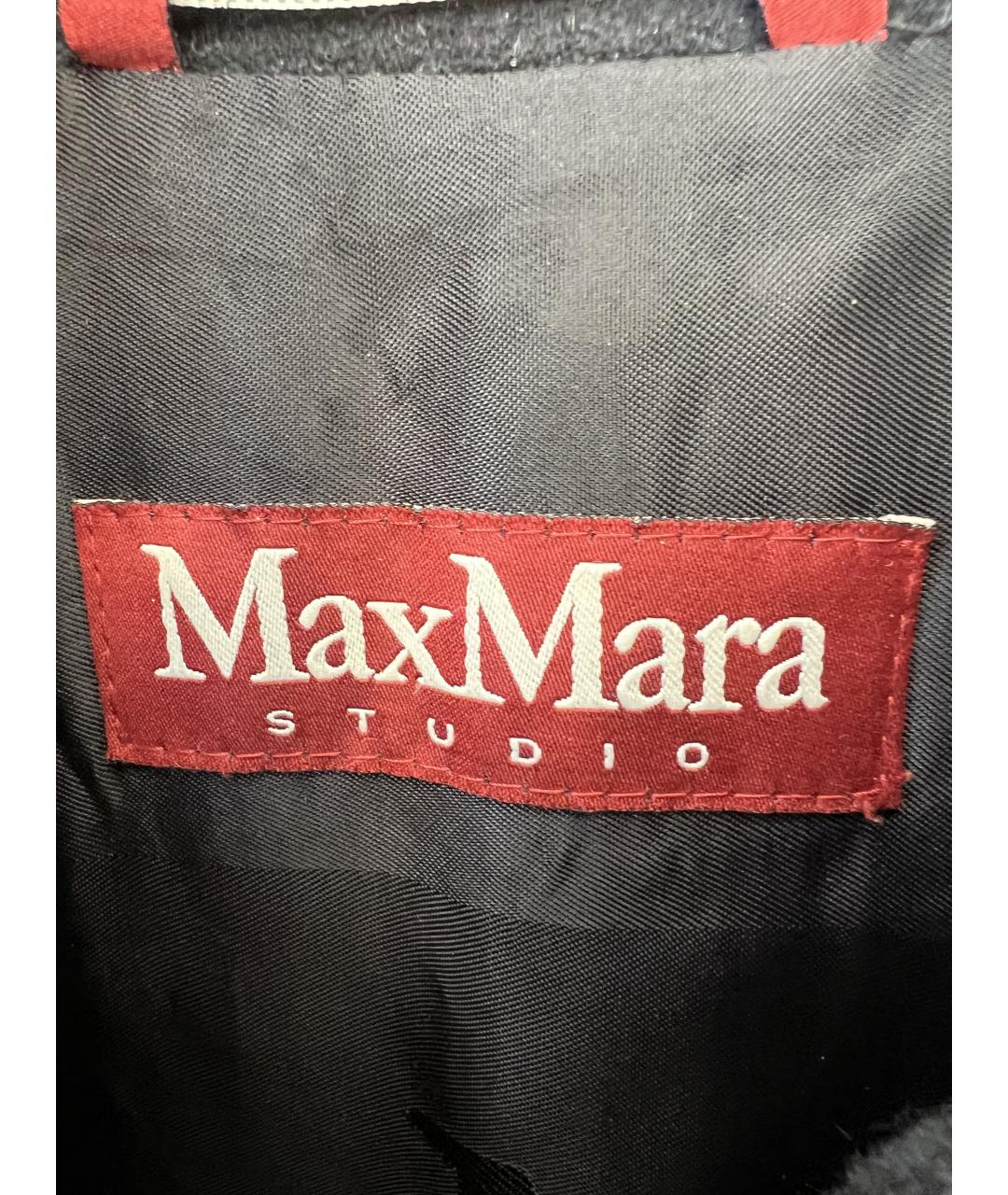 MAX MARA STUDIO Черное шерстяное пальто, фото 3