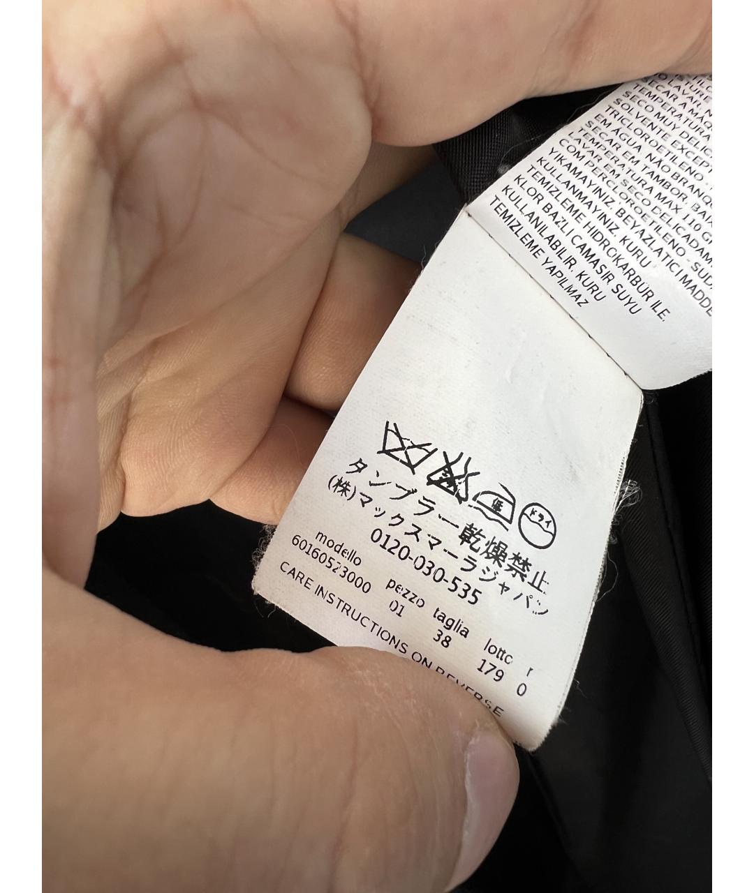 MAX MARA STUDIO Черное шерстяное пальто, фото 8
