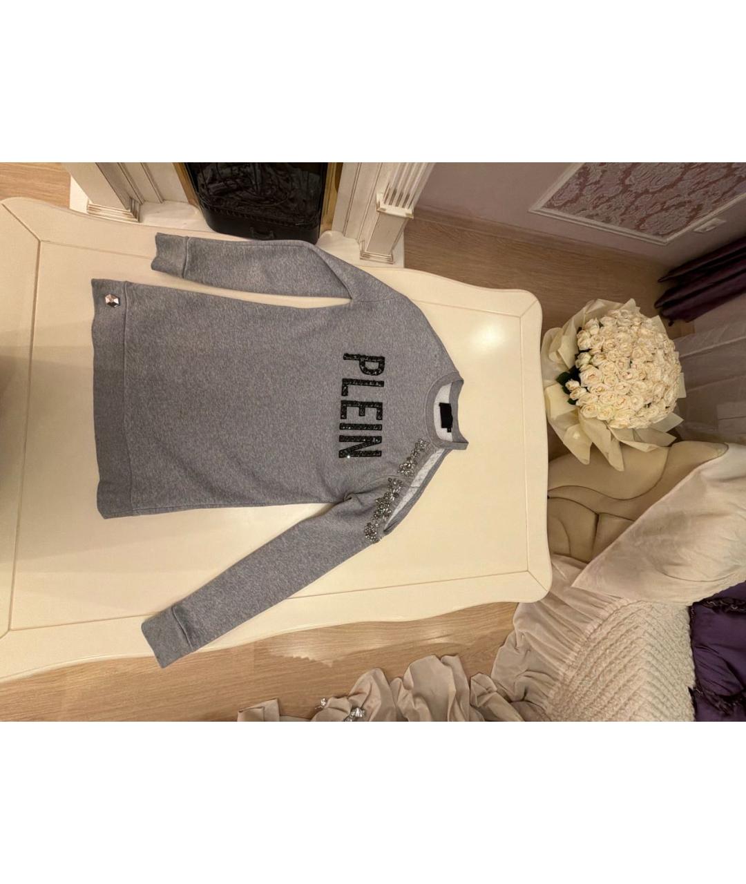 PHILIPP PLEIN Серый хлопковый джемпер / свитер, фото 4