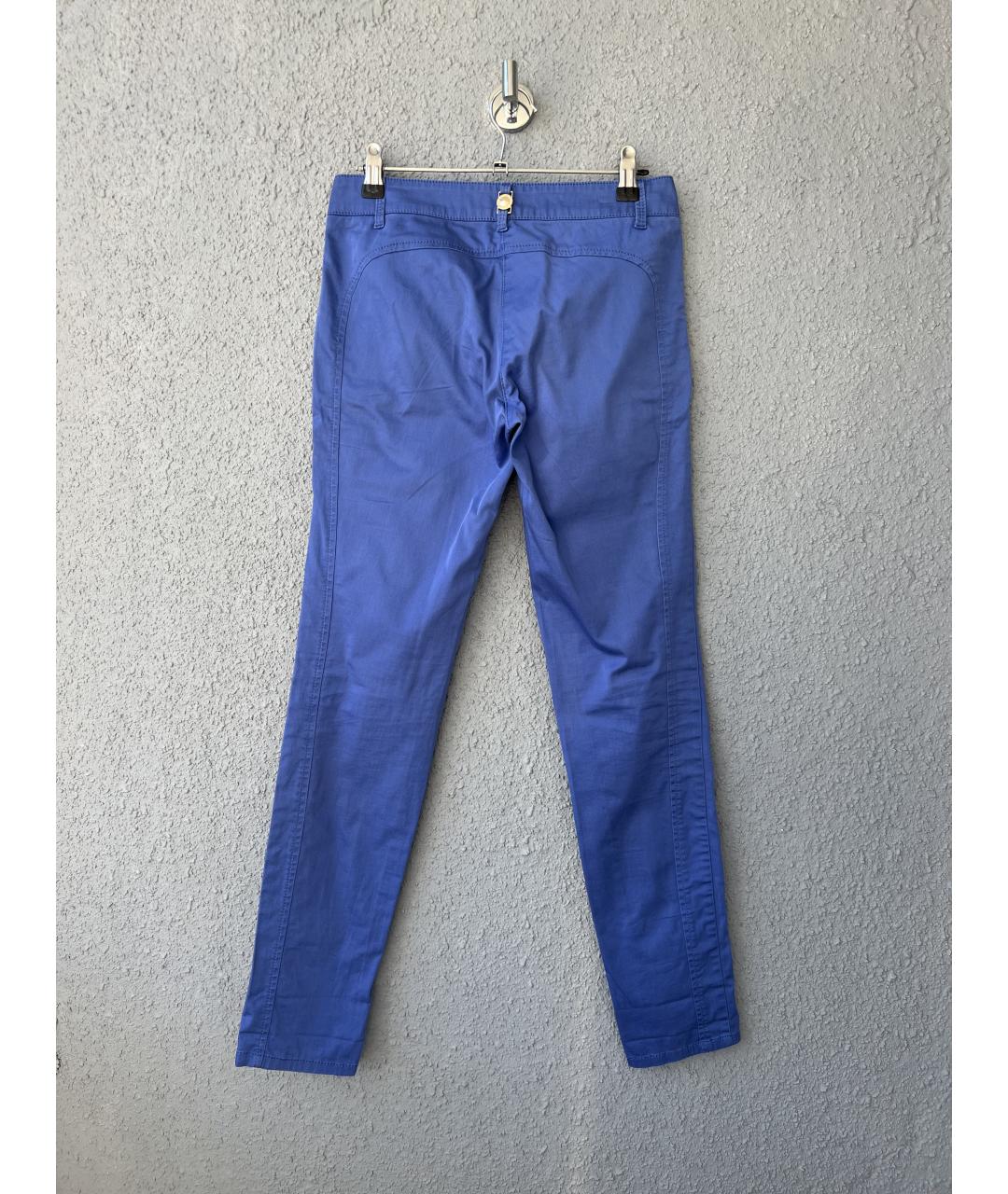 VERSACE Голубые хлопковые брюки узкие, фото 2