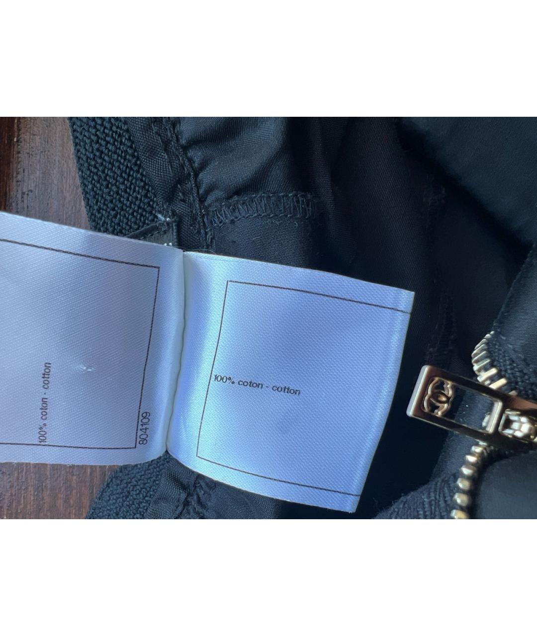 CHANEL Черные хлопковые брюки узкие, фото 3