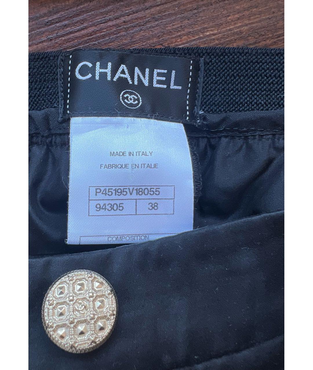 CHANEL Черные хлопковые брюки узкие, фото 2