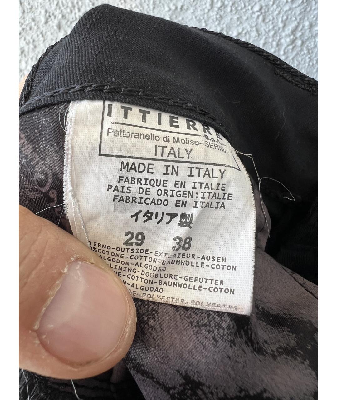 ROBERTO CAVALLI Черные хлопковые прямые брюки, фото 7